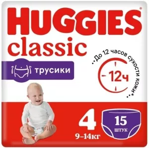 Подгузники-трусики HUGGIES Classic Conv 4 (15 шт) фото