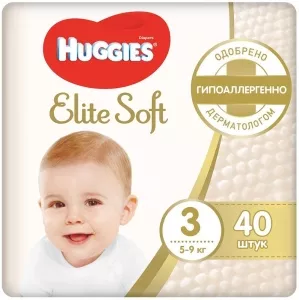 Подгузники HUGGIES Elite Soft 3 (40 шт) фото