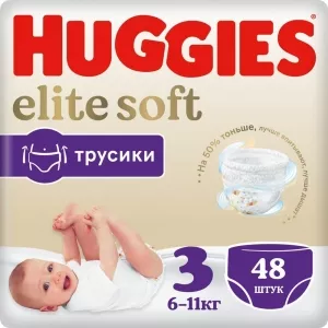 Подгузники-трусики HUGGIES Elite Soft 3 (48 шт) фото