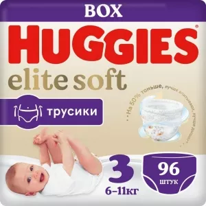 Подгузники-трусики HUGGIES Elite Soft 3 (96 шт) фото