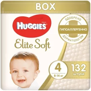 Подгузники HUGGIES Elite Soft 4 (132 шт) фото