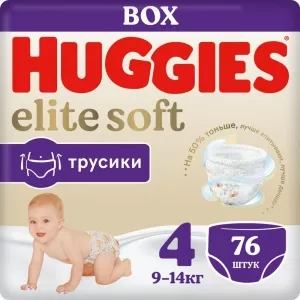 Подгузники-трусики Huggies Elite Soft 4 (76 шт) фото