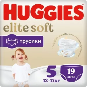 Подгузники-трусики Huggies Elite Soft 5 (19 шт) фото