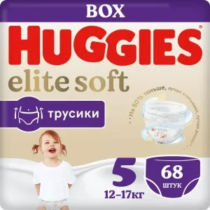 Подгузники-трусики Huggies Elite Soft 5 (68 шт) фото