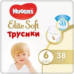 Подгузники-трусики Huggies Elite Soft 6 (38 шт) фото