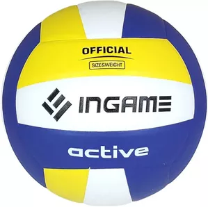 Волейбольный мяч Ingame Active (5 размер, белый/желтый/синий) фото