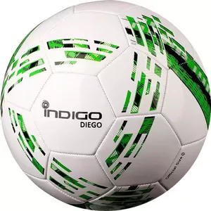 Футбольный мяч Indigo Diego N001 (5 размер, белый/зеленый) фото
