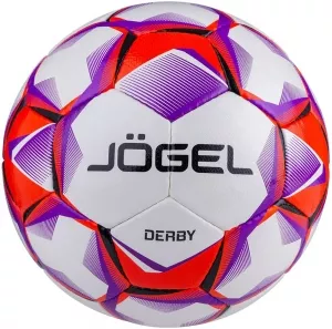 Мяч футбольный Jogel Derby white/red/purple фото