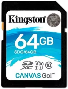 Карта памяти Kingston Canvas Go! SDXC 64Gb (SDG/64GB) фото