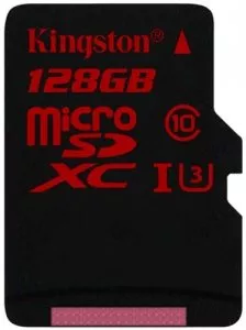 Карта памяти Kingston microSDXC 128Gb Class 10 UHS-I U3 (SDCA3/128GBSP) фото