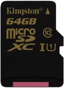 Карта памяти Kingston microSDXC 64Gb Class 10 UHS-I U1 (SDCA10/64GBSP) фото