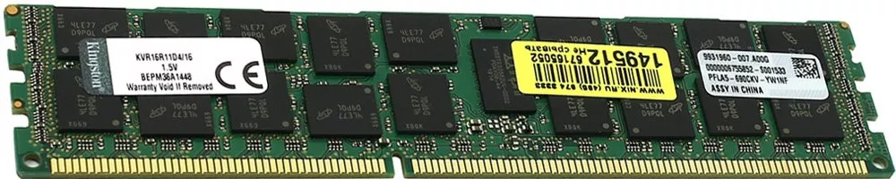 Модуль памяти Kingston ValueRAM KVR16R11D4/16 DDR3 PC3-12800 16Gb фото