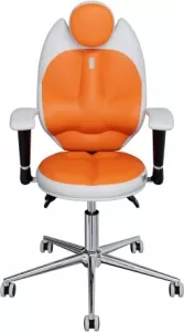 Кресло KULIK SYSTEM TRIO (белый с оранжевым) фото