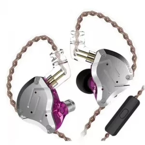 Наушники KZ Acoustics ZS10 Pro с микрофоном (серебристый/фиолетовый) фото