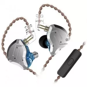 Наушники KZ Acoustics ZS10 Pro с микрофоном (серебристый/синий) фото