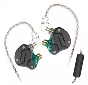 Наушники KZ Acoustics ZSN с микрофоном (черный/зеленый) фото