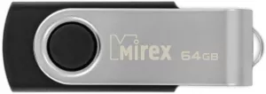 USB Flash Mirex Swivel Rubber 64GB (черный/серебристый) фото