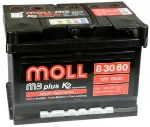 Аккумулятор Moll M3 plus K2 83060 (60Ah) фото