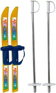 Лыжи детские Олимпик-спорт Мишки 66 см с палками (от 3-6 лет) фото