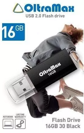 USB Flash Oltramax 30 16GB (черный) (OM016GB30-B) фото