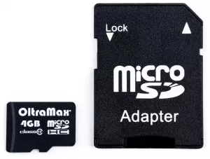 Карта памяти Oltramax microSDHC Class 10 4GB + адаптер фото
