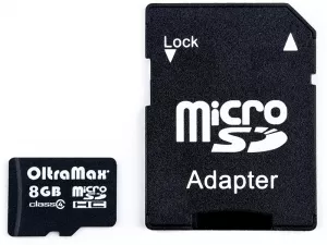 Карта памяти Oltramax microSDHC Class 4 8GB + адаптер фото