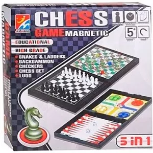 Настольная игра Oubaoloon Шахматы магнитные 5 в 1 фото