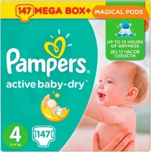 Подгузники Pampers Active Baby 4 Maxi (8-14 кг) 147 шт фото