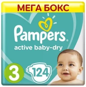 Подгузники Pampers Active Baby-Dry 3 Midi (6-10 кг) 124 шт фото
