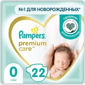 Подгузники Pampers Premium Care 0 (22 шт) фото