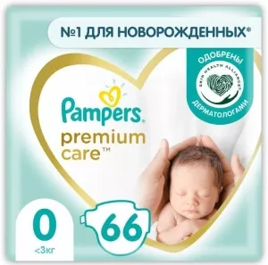 Подгузники Pampers Premium Care 0 (66 шт) фото