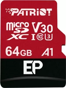 Карта памяти Patriot microSDXC EP Series PEF64GEP31MCX 64GB (с адаптером) фото