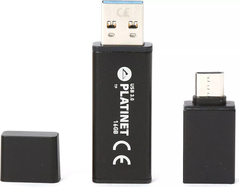 USB Flash Platinet X-Depo USB 3.0 + Type-C Adapter 16GB (черный) фото