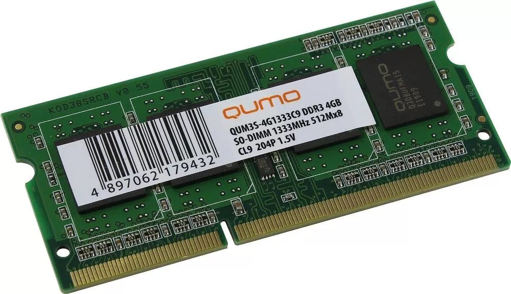 Оперативная память QUMO 4GB DDR3 SODIMM PC3-10600 QUM3S-4G1333С9 фото