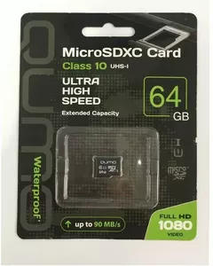 Карта памяти Qumo microSDXC 64Gb (QM64GMICSDXC10U1NA)  фото