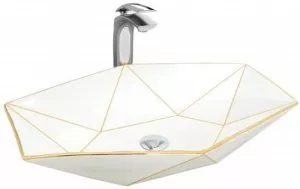 Умывальник Rea VEGA SLIM WHITE/GOLD фото