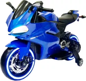 Детский электромобиль-мотоцикл RiverToys A001AA (синий) фото
