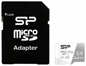 Карта памяти Silicon Power Superior microSDXC 64GB (SP064GBSTXDA2V20SP)  фото