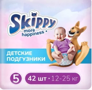 Подгузники Skippy More Happiness Plus 5 (42 шт) фото