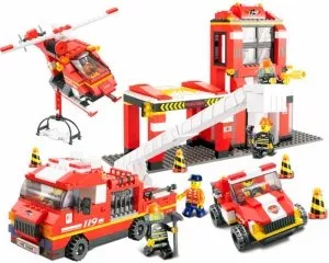 Конструктор Sluban Пожарные спасатели M38-B0227 Пожарная станция большой набор фото