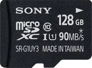 Карта памяти Sony microSDXC 128Gb Class 10 UHS-I U1 + SD адаптер (SRG1UY3AT) фото
