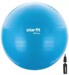 Гимнастический мяч с насосом Starfit GB-106 65 см Антивзрыв (синий) фото