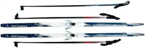 Лыжи беговые STC с креплениями 75 мм и стеклопластиковыми палками фото