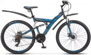 Велосипед Stels Focus MD 26 21-sp V010 2022 (черный/синий) фото