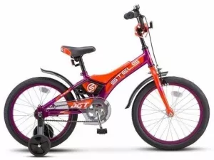 Детский велосипед Stels Jet 14 Z010 2022 (фиолетовый/оранжевый) фото