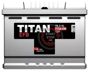 Аккумулятор Titan EFB 6СТ-75.0 VL (75Ah) фото