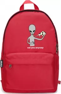 Рюкзак VTRENDE Инопланетянин с пиццей (красный) фото