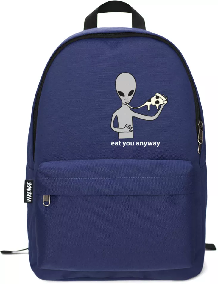 Рюкзак VTRENDE Инопланетянин с пиццей (синий) фото