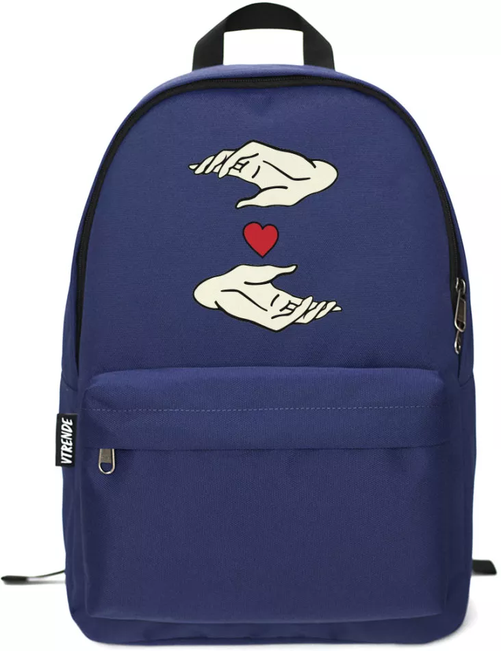 Рюкзак VTRENDE Сердце между ладоней (синий) фото