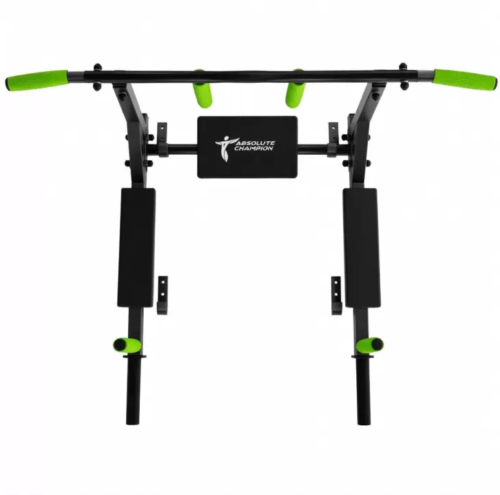 Турник с брусьями Absolute Champion Атлант с параллельным хватом (черный с салатовым) фото 3